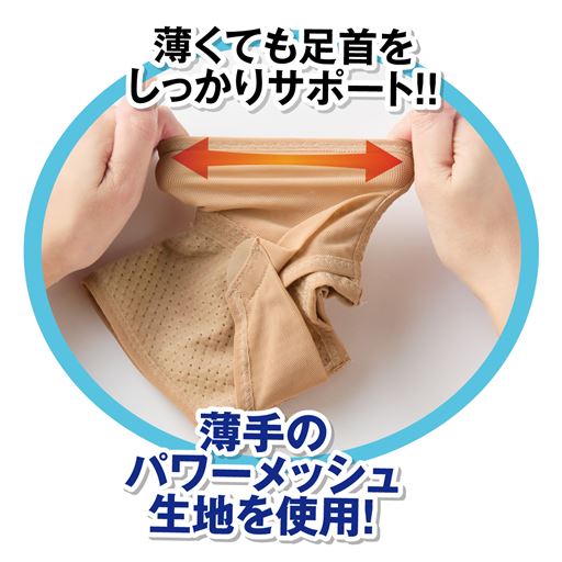 ハイパワー素材で足首をサポートします