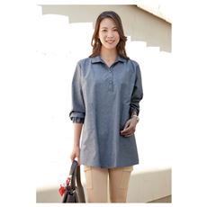 【ネット限定】先染めかっぽうプルオーバーシャツ