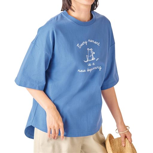 プリントゆるTシャツ(リブ以外綿100%・洗濯機OK)