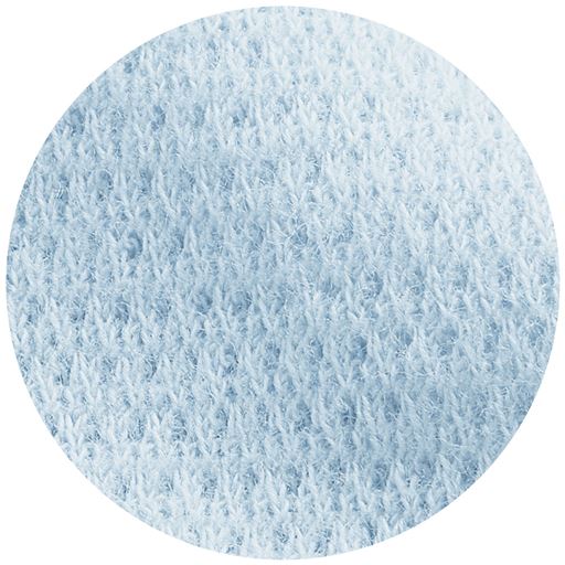 <カップ肌側生地拡大><br>肌にやさしくサラッと快適 肌側は綿95%のメッシュ素材でソフトな肌あたり。