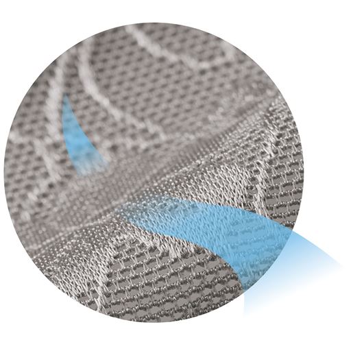 生地拡大<br>通気性にすぐれた柄入りメッシュ素材