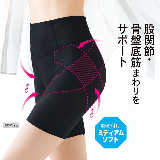 股関節・骨盤底筋まわりをサポート<br>(股下約17cm)