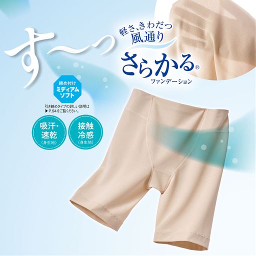 軽さ、きわだつ風通り さらかるロングガードル<br>ベージュ