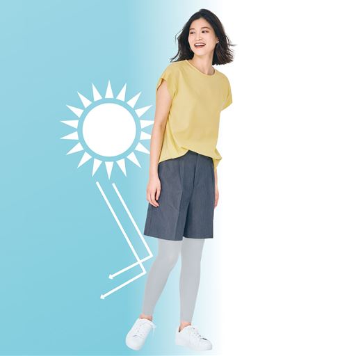 UVカットはもちろん、骨盤サポート機能付きのレギンス<br>グレー