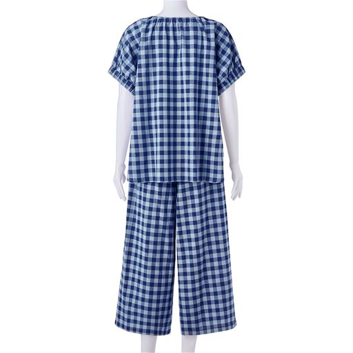 ブルー系(サックスブルー×ネイビー) バックスタイル 上下セット