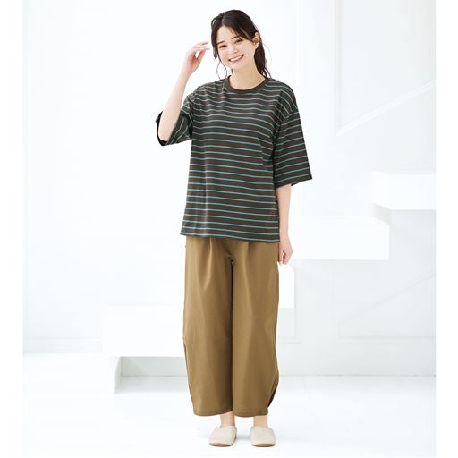 ブラウンオリーブ(トップス:ブラウン×ターコイズブルー)