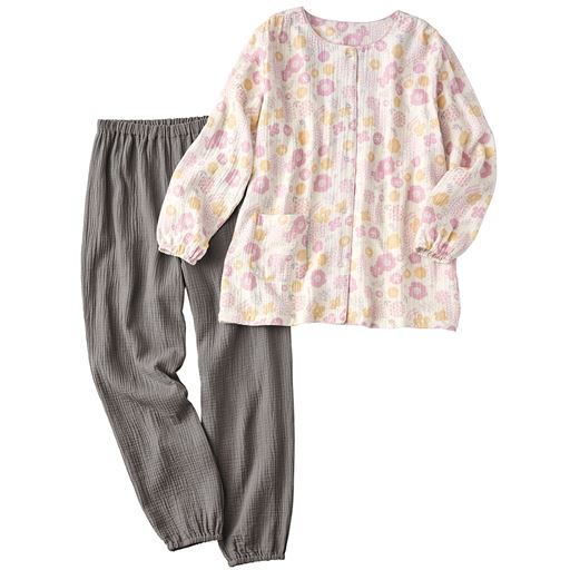 ピンク系(パンツ:モカ) 上下セット