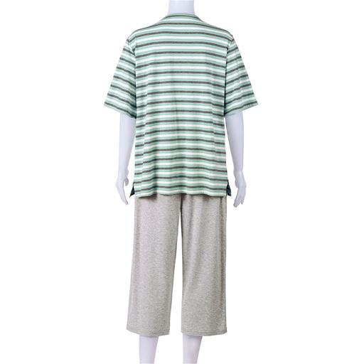 アッシュグリーン(パンツ:グレー) バックスタイル 上下セット