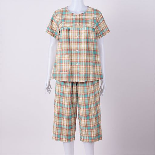 ターコイズグリーン フロントスタイル 上下セット