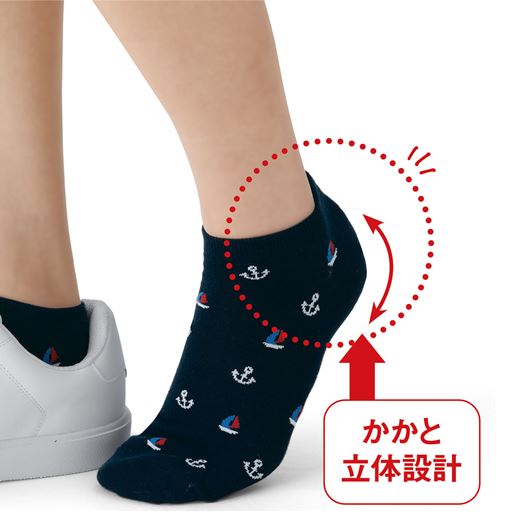 かかとを包み込んで脱げにくい仕様です。