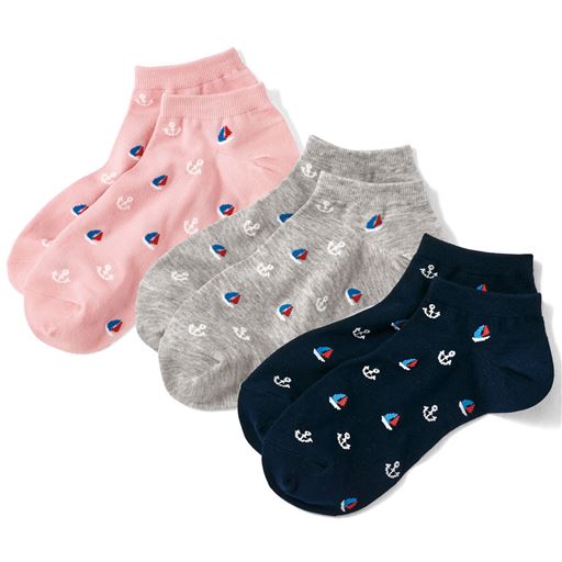 【新色】H(ヨット柄) 色違い3足組