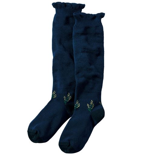 B(ミモザ)※ネイビーに、つま先・かかとは黒の配色