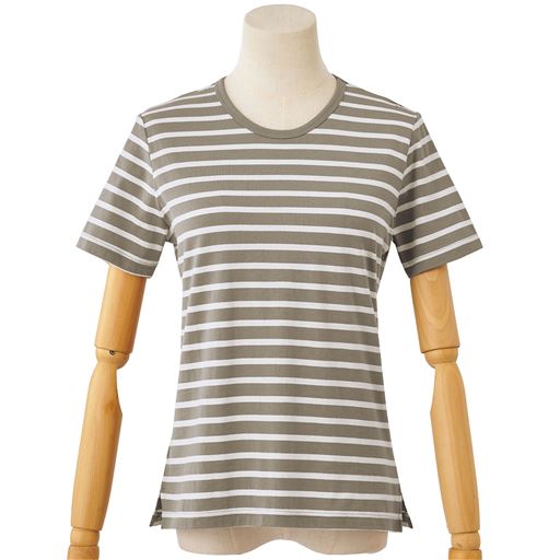 ボーダーA(オフホワイト×ブラウン) フロントスタイル