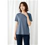 【半袖】ベーシックで使いやすいデザインの半袖Tシャツ。 アッシュブルー(杢)着用例