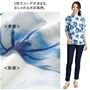 C(水彩柄) 生地拡大<br>両裾にスリット入りで動きやすい