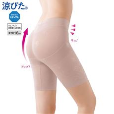 涼(すず)ぴた&reg;ロングガードル(ミディアムタイプ・股下約16cm・ウエストゴム身生地くるみ仕様)