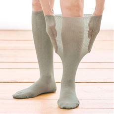 のびのびハイソックス・同色2足組(やや薄手タイプ)(日本製・かかとつま先補強)