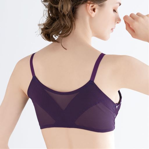 背中すっきりブラ(姿勢もすっきり・フロントホック)(ソフトワイヤー入り・フルカップ)