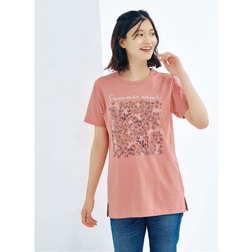 毎日洗える!綿100%Tシャツ(セミロング丈)