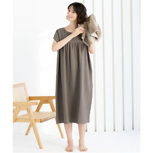 楊柳ガーゼの湯上りワンピース