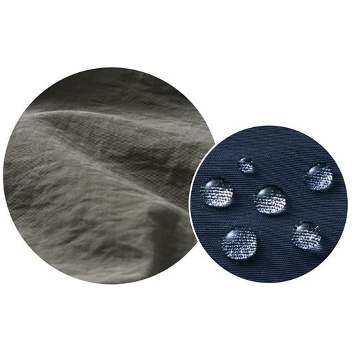 花粉ガード はっ水 花粉が付きにくくサッと払って落ちやすい 衣類に付着した花粉やホコリが落ちやすいワッシャー加工素材 多少の雨でも安心 急な天候変化でも心強いはっ水加工