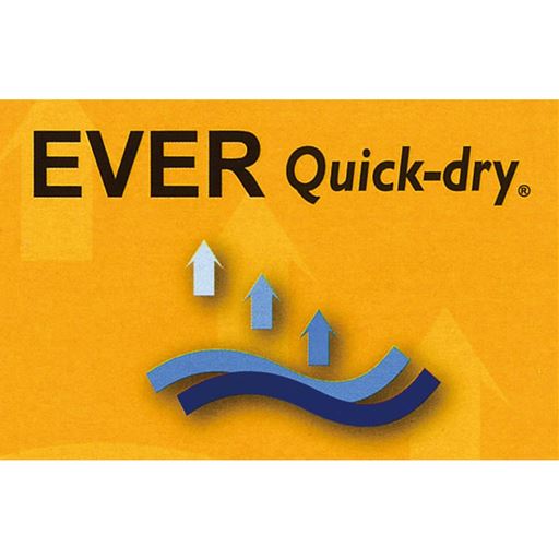 スポーツウェア生まれの涼感素材 高機能素材「エバークイックドライ」は吸水・速乾性に優れ汗を素早く吸収し、ムレにくく爽快。洗濯後もすばやく乾きます