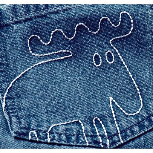 バックポケットにエルクのかわいい刺しゅう入り。