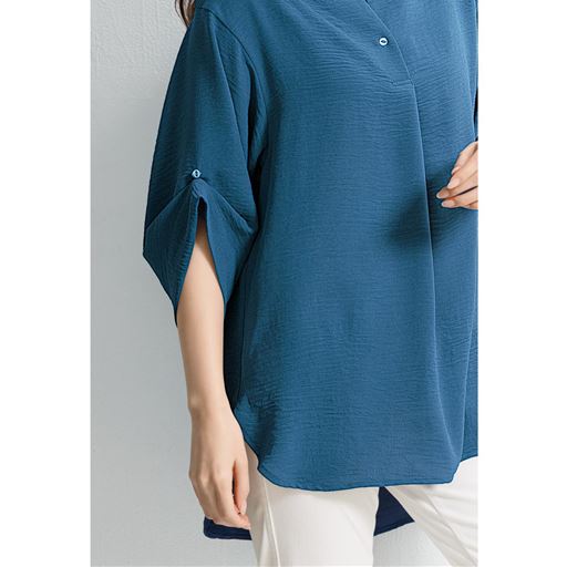 ループ&釦付きで袖のアレンジを楽しんで♪ひじが隠れるのも嬉しいポイント♪