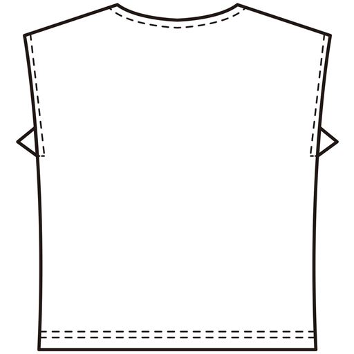 バックスタイル 後ろは無地のカットソー素材