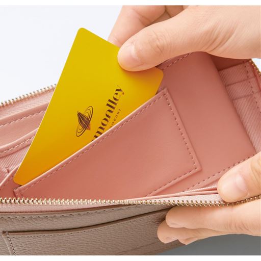 取り出しやすいよう向きや配置を工夫したカードポケット