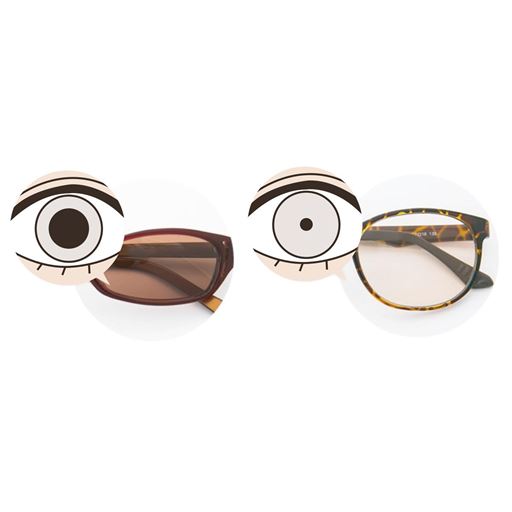 (左)濃色レンズ、(右)薄色レンズ<br>※イメージ