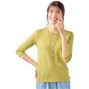 シンプルクルーネックＴシャツ（７分袖）