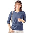シンプルＶネックＴシャツ（７分袖）