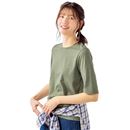 シンプルクルーネックＴシャツ（５分袖）