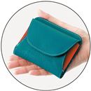 牛革コンパクト二つ折りお洒落財布