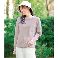 クルーネックTシャツ(長袖)(綿100%・洗濯機OK)