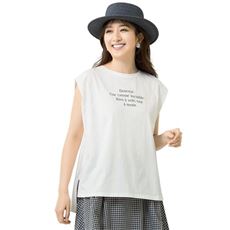 綿100%フレンチスリーブロゴTシャツ