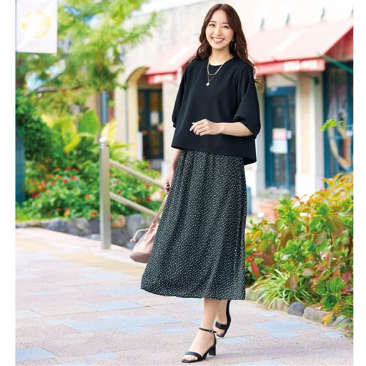 異素材ドッキングワンピース