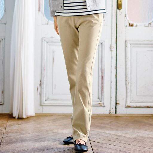 ニットデニムストレートパンツ(スマートニットジーンズ)(全方向ストレッチ・やわらか・選べる4レングス・洗濯機OK・1年中はける)