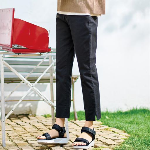 タンブルドライクロップドパンツ(ストレッチ・乾燥機OK・毎日パンツ・綿混・大人かわいい・UVカット・静電気がたまりにくい)