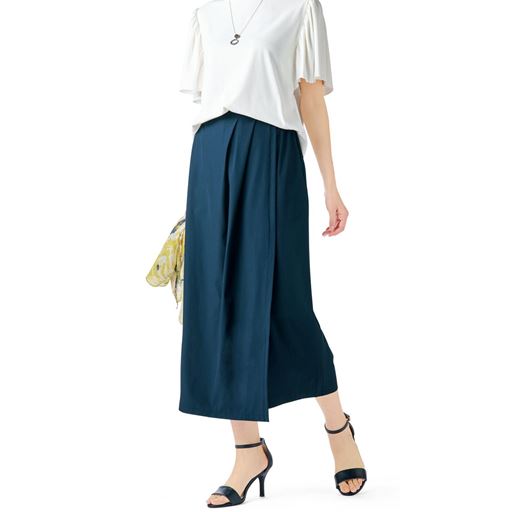 さら軽ストレッチラップ風キュロットパンツ(日本製・UVカット・接触冷感・吸汗速乾・シワになりにくい・節電対策)