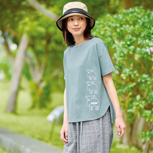 3匹エルクの刺しゅうTシャツ(moz)