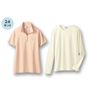 ピンク系<br>重ね着したり1 枚で着たり… 軽やかに着まわせる2点セット