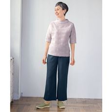 日本製 楊柳素材のさら軽ワイドパンツ