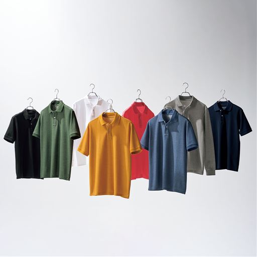 ブラック ディープグリーン ホワイト キャメル系 レッド系 シャドーブルー ミディアムグレー ダークネイビー ※半袖ポロシャツsJK-271と共通カラーです。