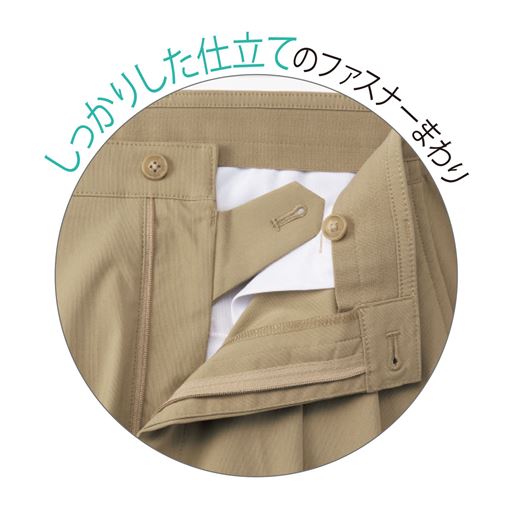しっかりした仕立てのファスナーまわり