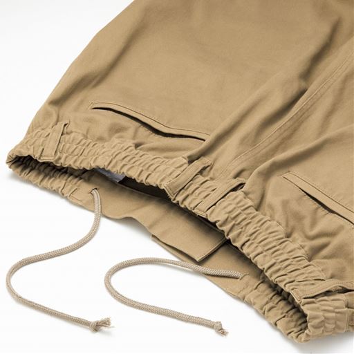 サンドベージュ<br>総ゴム+ヒモ仕様でウエストらくらく