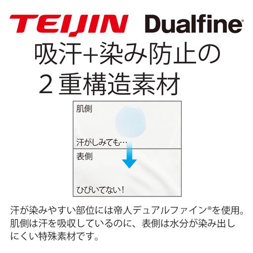 吸汗+染み防止の2重構造素材