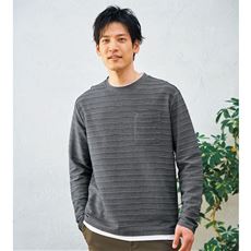 レイヤード風タック天竺カットソー(長袖)