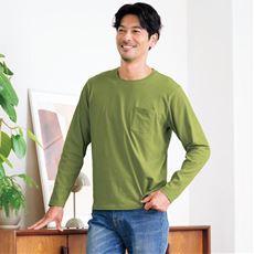 【男女兼用】綿100%クルーネックTシャツ(長袖)